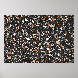 Poster Terrazzo sol motif sans soudure dans les couleurs