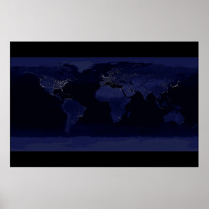 Poster Terre à la nuit 78x52 (55x37)