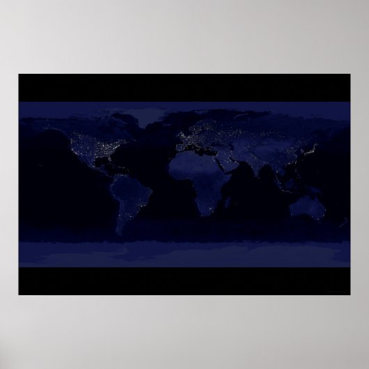 Poster Terre à la nuit 78x52 (55x37) (Devant)