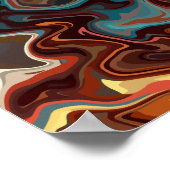 Poster Terre Abstraite avec des points forts turquoise (Coin)