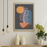Poster Terre Abstraite Géométrique Art Botanique en Gris<br><div class="desc">Poster de l'Art Botanique Géométrique Terre Abstraite en Gris</div>