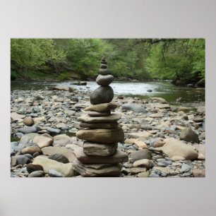 Poster Terre Art Sculpture - Cairn - Beaux Arts Photograp