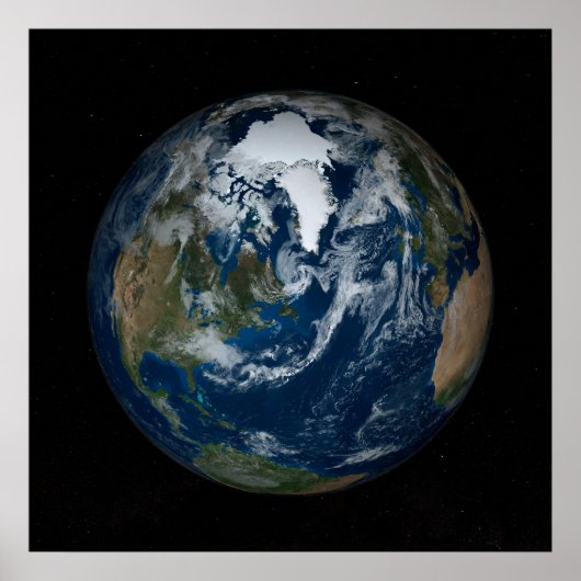 Poster Terre Avec Nuages Et Glace De Mer 2 (Devant)