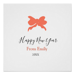 Poster Terre cuite arc bonne année nom année boho rétro