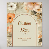 Poster Terre Cuite Rustique Fleurs d'Ivoire Bienvenue Per (Devant)