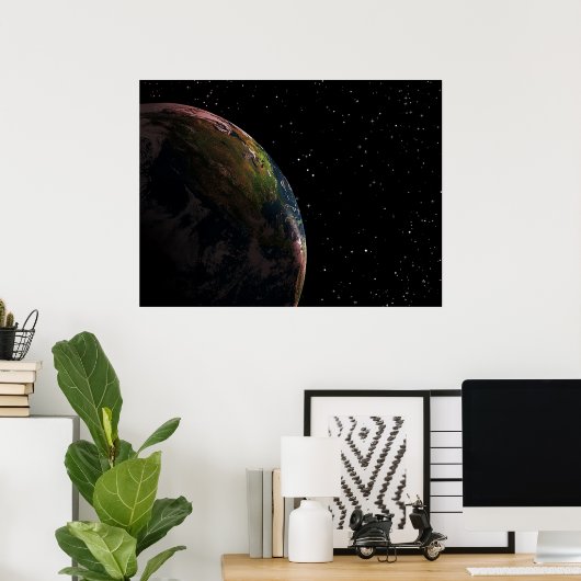 Poster Terre de l'espace (Bureau à domicile)