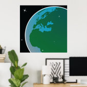 Poster Terre de l'espace (Bureau à domicile)