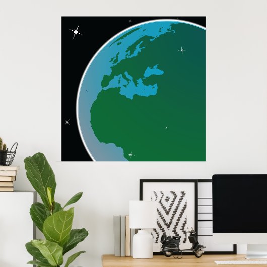 Poster Terre de l'espace (Bureau à domicile)