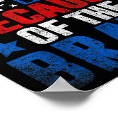 Poster Terre De Libres Grâce Au Drapeau Usa Des Braves (Coin)