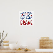 Poster Terre de libres grâce aux courageux rouge bleu (Cuisine)