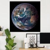 Poster Terre de marbre bleu (hémisphère occidental) (Bureau à domicile)