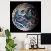 Poster Terre de marbre bleu (hémisphère oriental) (Bureau à domicile)