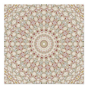 Poster Terre de Sienne et motif Mandala Rouille