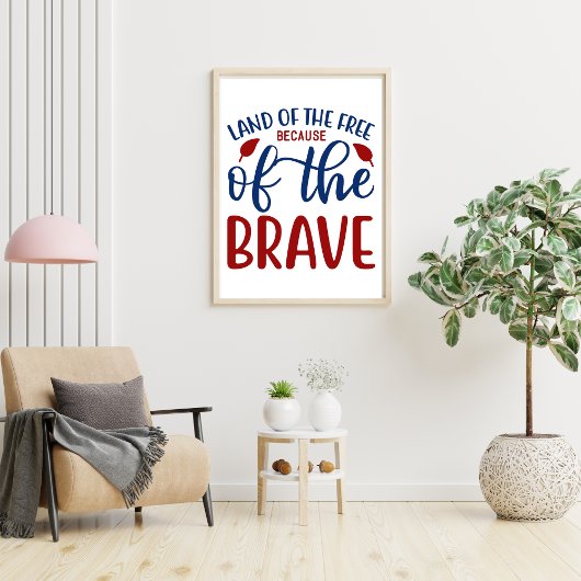 Poster Terre des Libres à cause du Brave Bleu Rouge