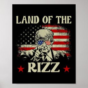 Poster Terre du Rizz drôle patriotique Trump 4 juillet