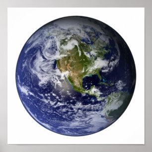 Poster Terre entière montrant l'Amérique du Nord