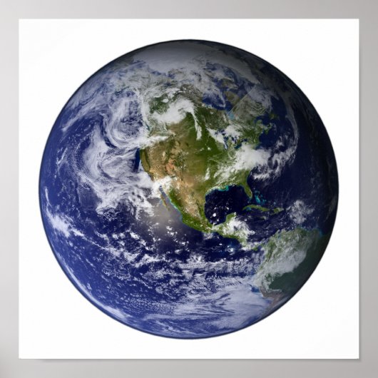 Poster Terre entière montrant l'Amérique du Nord (Devant)