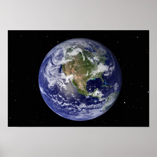 Poster Terre entière montrant l'Amérique du Nord 2 (Devant)