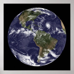 Poster Terre entière montrant l'Amérique du Nord 2