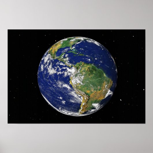 Poster Terre entière montrant l'Amérique du Sud 2 (Devant)