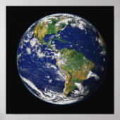Poster Terre entière montrant l'hémisphère occidental (Devant)