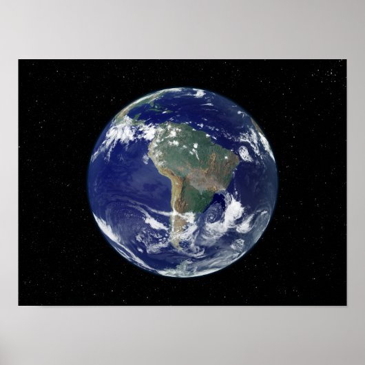 Poster Terre entièrement éclairée centrée sur l'Amérique (Devant)
