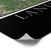 Poster Terre entre le parc national des Lacs Carte satell (Coin)