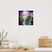 Poster Terre Fantastique Enchantée Colorée Magique (Cuisine)