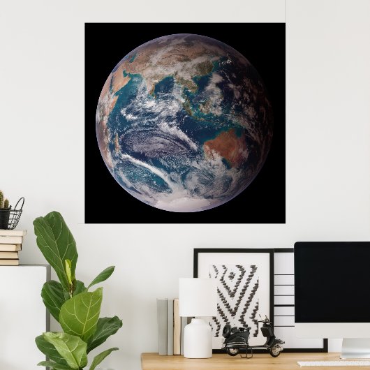 Poster Terre : L'hémisphère Est (Bureau à domicile)