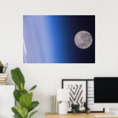 Poster Terre & Lune De La Station Spatiale Internationale (Bureau à domicile)