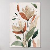 Poster Terre - Mur botanique Abstrait Art III (Devant)