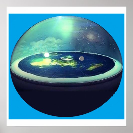 Poster terre plate avec dômePoster (Devant)