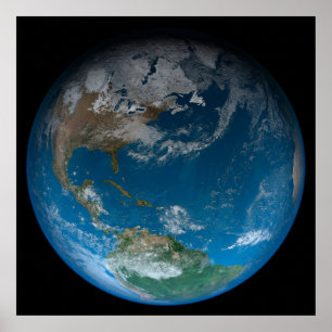 Poster Terre Pleine Avec Amérique Du Nord Et Du Sud.