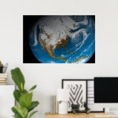 Poster Terre Pleine Avec Des Nuages Simulés Sur L'Amériqu (Bureau à domicile)