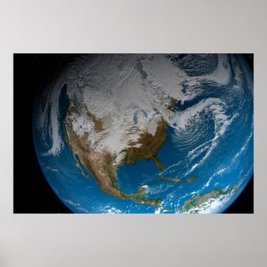 Poster Terre Pleine Avec Des Nuages Simulés Sur L'Amériqu (Devant)