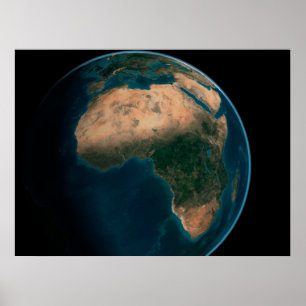 Poster Terre Pleine De L'Espace Au-Dessus Du Continent Af