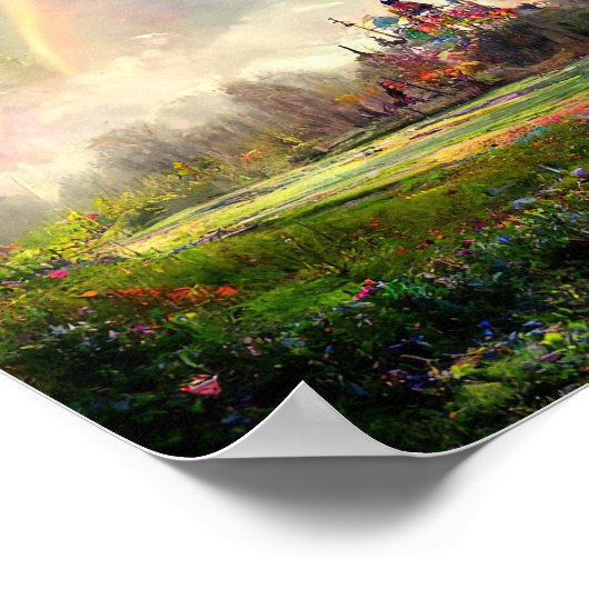 Poster Terre promise à deux arcs-en-ciel (Coin)