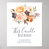 Poster Terre Rustique Ce Bougeoir Brûle Signe Mémorial (Devant)