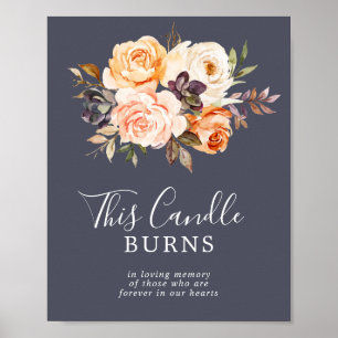 Poster Terre Rustique Signe Mémorial de Bougie Violette