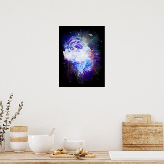 Poster Terre spatiale (Cuisine)