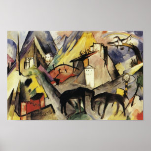 Poster Terre Tyrol d'Unfortunte par Franz Marc