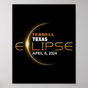 Poster Terrell Texas Total Solar Eclipse 2024