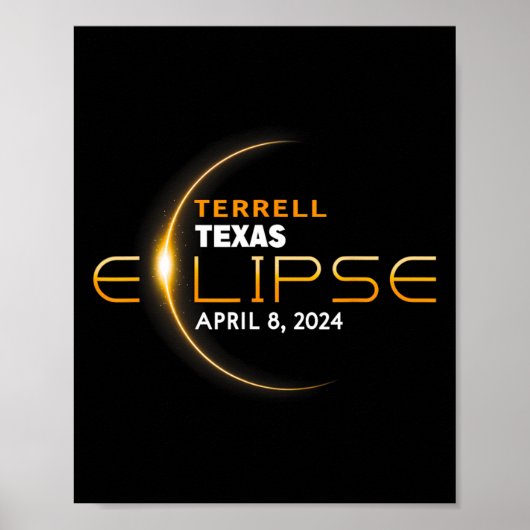 Poster Terrell Texas Total Solar Eclipse 2024 (Devant)