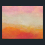 Poster Terres du désert Peinture paysagère Abstraite<br><div class="desc">Un tableau abstrait réalisé avec des peintures acryliques. Un désert domine un paysage abstrait. Un terrain rouge orangé et des montagnes avec un arrière - plan sablonneux et un ciel nuageux rose.</div>