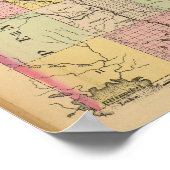 Poster Terres en bois 4 Carte Atlas (Coin)