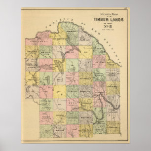 Poster Terres en bois 5 Carte Atlas