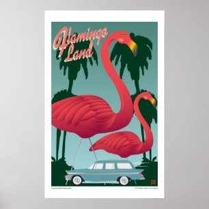 Poster Terres Flamants roses DE VOYAGE