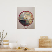 Poster Terrestrial Globe, montrant l'océan Indien (Cuisine)