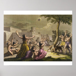 Poster Terreur du Péruvien pendant une éclipse du m