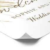 Poster Terreux Fleurs Séchées de Pampas Mariage Bienvenue (Coin)